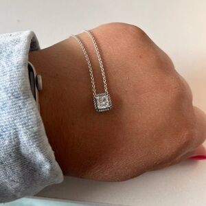 Pandora Square Sparkle Halo Necklace